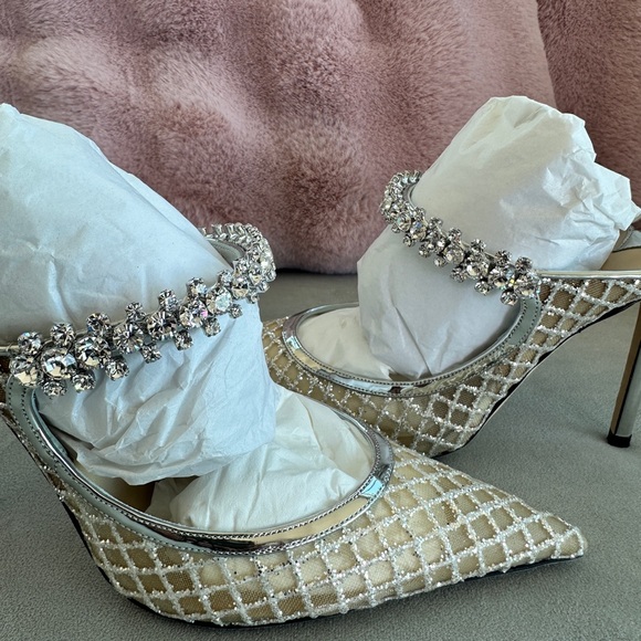 Jimmy Choo Beige and Silver Jeweled Heels 
***Never Worn*** - Picture 4 of 10